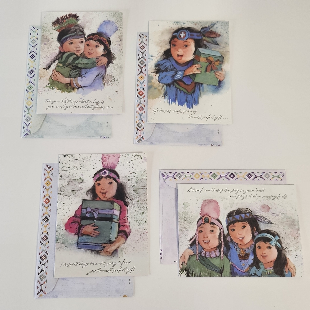 Lot Of Greeting Cards Envelopes 8 Piece Friendship St. Labre Indian School Home